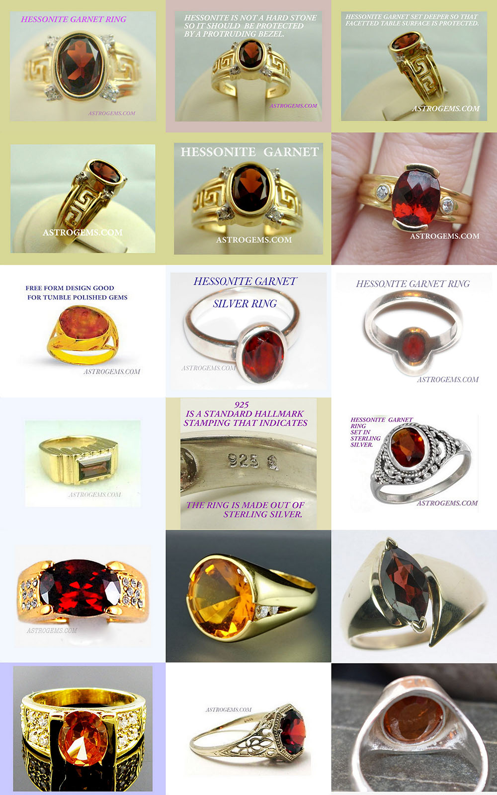 Astrogems can make astrological hessonite garnet rings in any style.