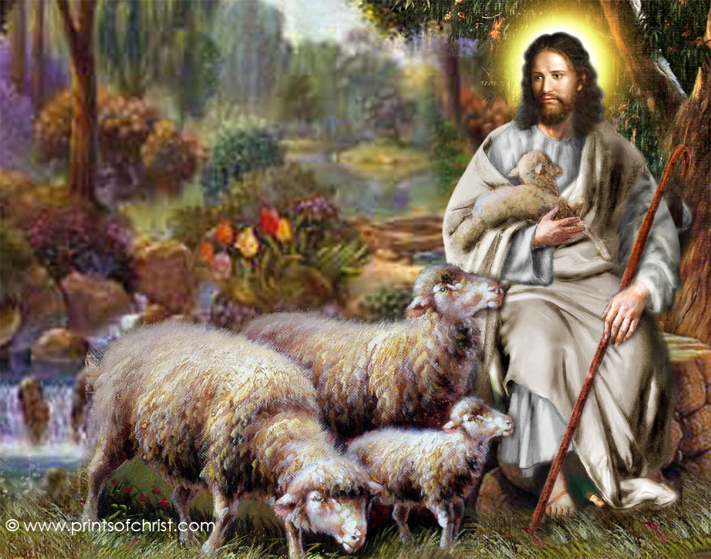 Christ tending flock