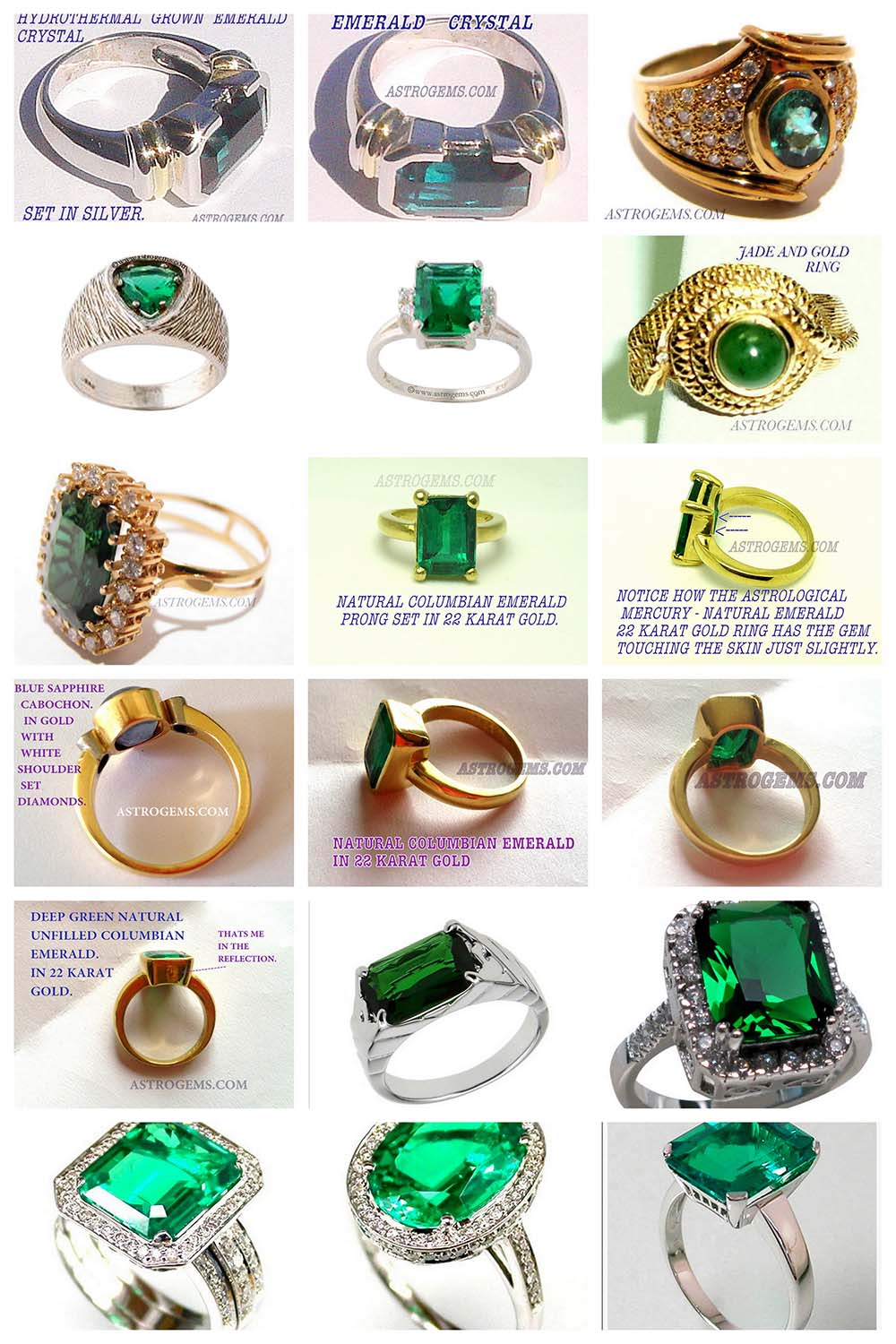 Astrogems makes a variety of astrological emerald rings.