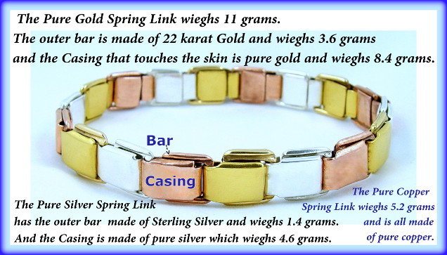 pure metal spring link bracelet