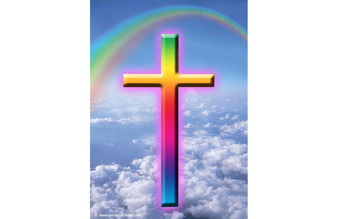cross with rainbow