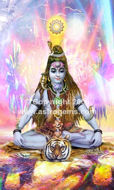 shiva meditating with chakras
