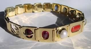 gold crystal healing nine gem bangle
